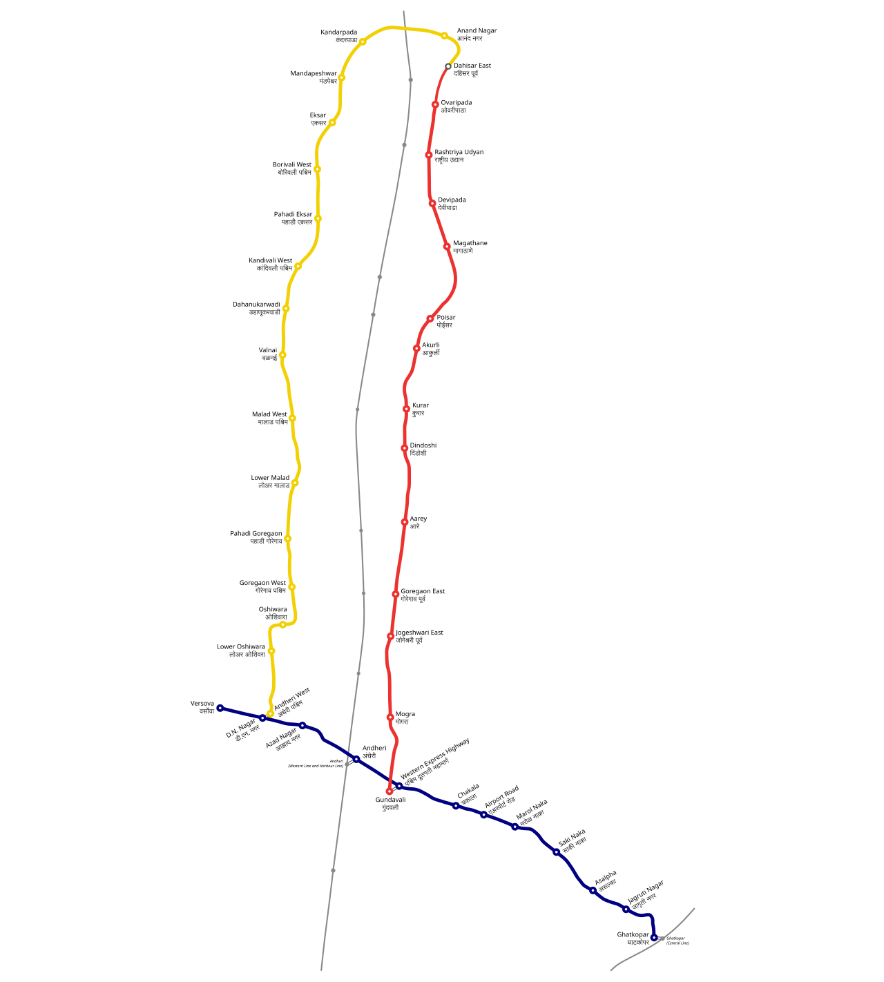 Mumbai Metro Rail Network Route Map